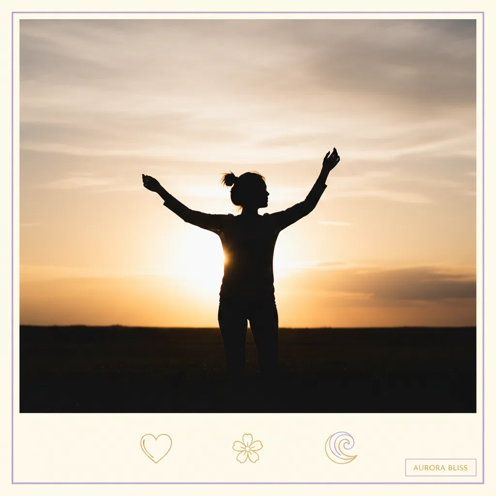 Anonymous silhouette against golden sunset sky - food supplement with plant extracts for active lifestyle